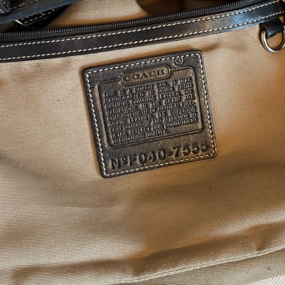 Vintage Coach Hampton Black Leather Satchel Tote Handbag NoF040 7555 - Picture 8 of 13